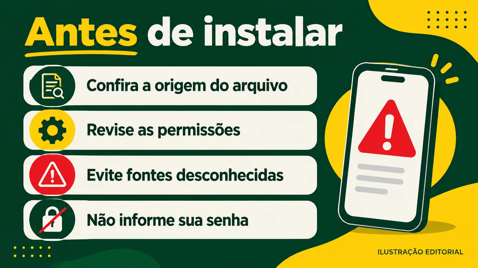 Checklist de segurança e permissões no celular