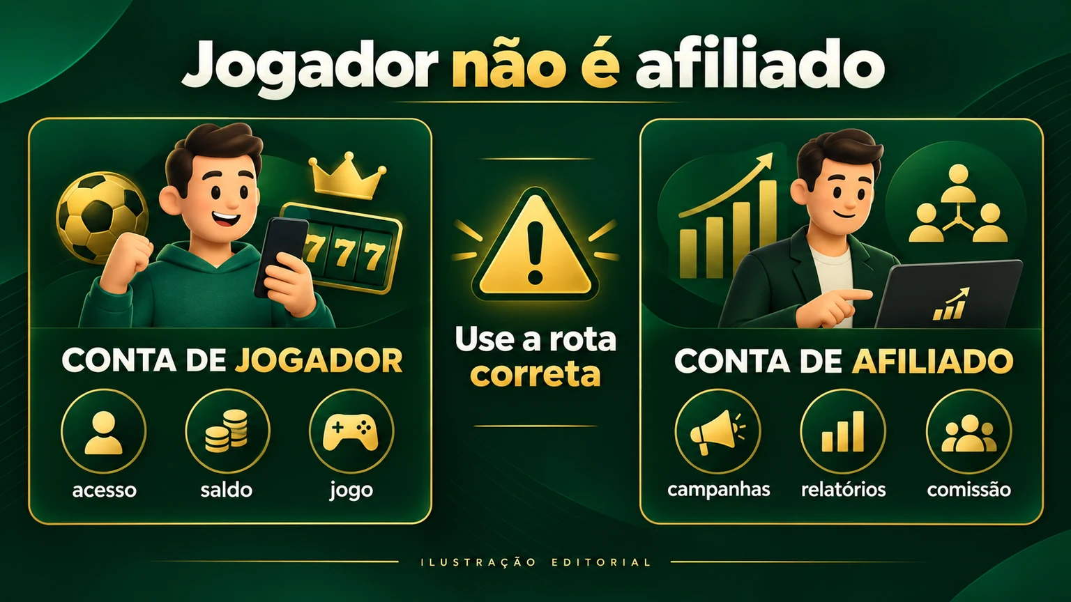 Diferença entre conta de jogador e portal de afiliados Reals Bet