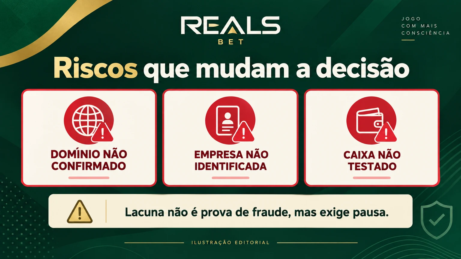 Cenários de risco que impedem uma recomendação imediata